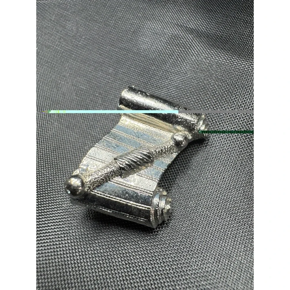 Vintage ORA Silver-Tone Torah Scroll Brooch Pin Jewish Judaica 1